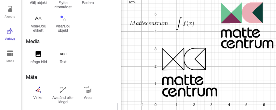 geogebra media verktyg
