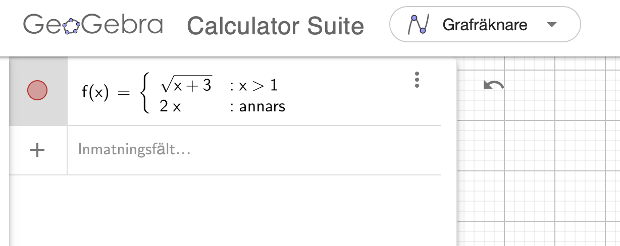 GeoGebra funktionen Om 3