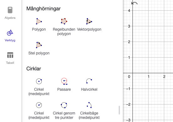 Månghörningar- och cirklar-verktyg