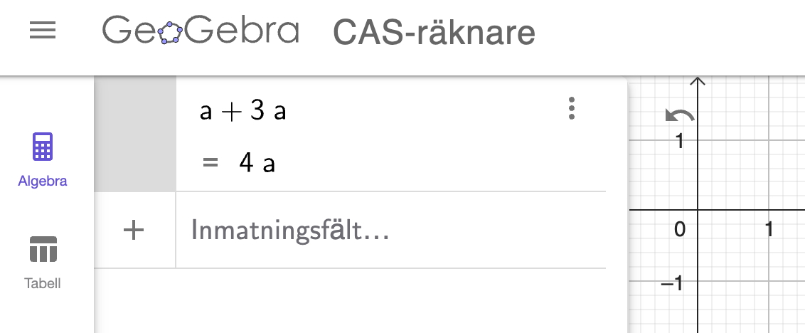 algebraisk - parameter utryck cas