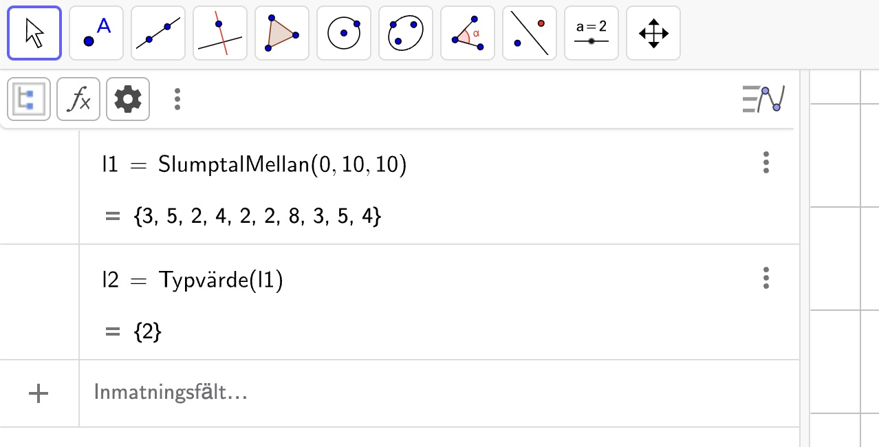 slumptal och typvärde