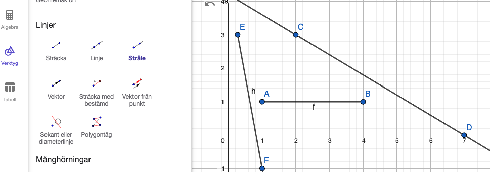 geogebra linjeverktyget