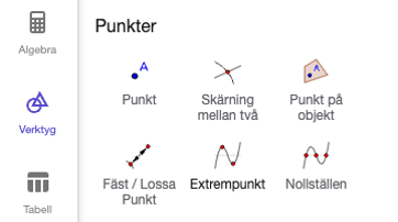 Geogebra punktverktyget