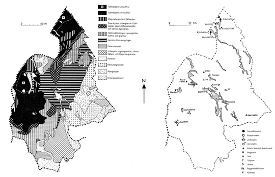 Berggrund, malm och mineraler i Jämtlands län