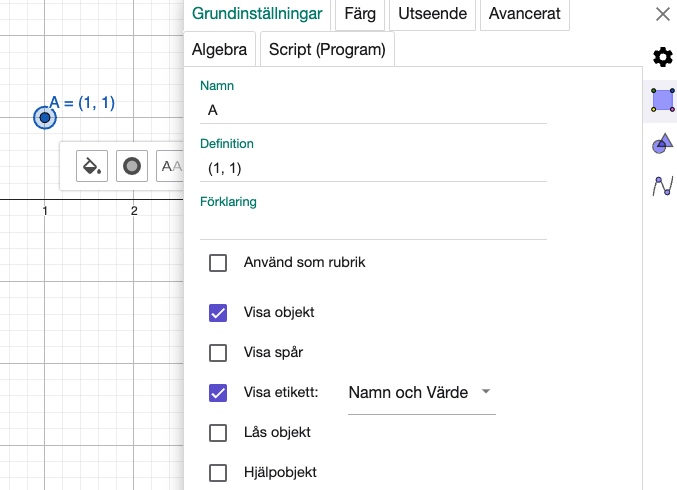 punkt-inställningar