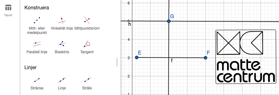 geogebra parallella och vinkelräta linjer