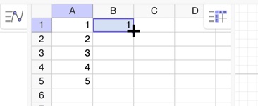 kalkylbladet cell i geogebra classic