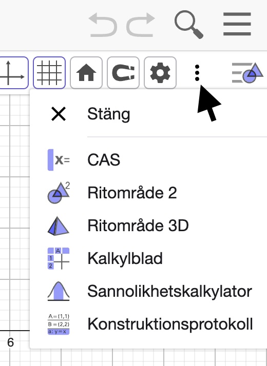 kalkylbladet i geogebra classic