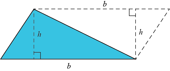 arean på en likbent triangel