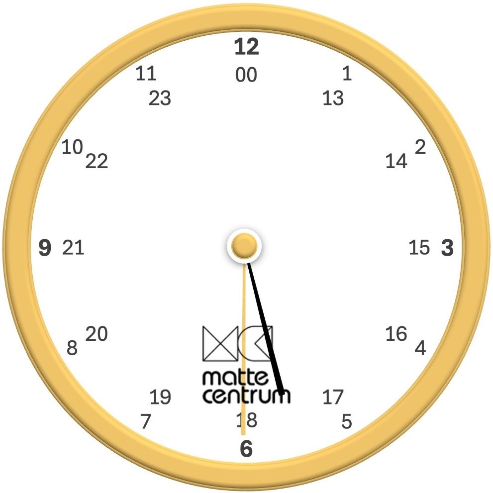 lära dig klockan - Mattecentrums-klockan är halv sex