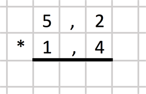 Multiplikation med decimaltal - 5,2x1,4 - Bild 1