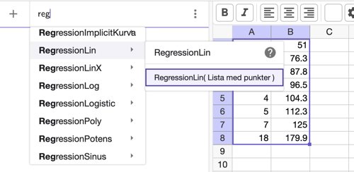 regressionLin - geogebra